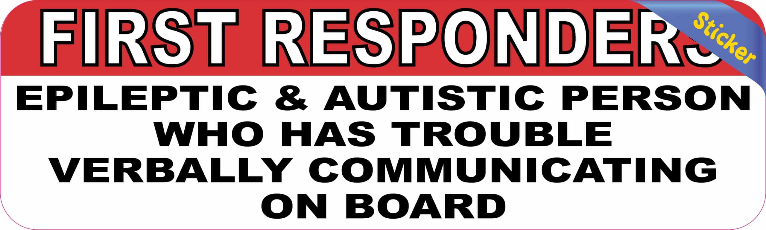 10in x 3in Epileptic and Autistic Person on Board Sticker - Image 2