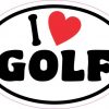 Oval I Love Golf Sticker