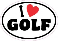 Oval I Love Golf Sticker