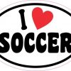 Oval I Love Soccer Sticker