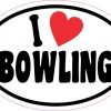 Oval I Love Bowling Sticker