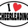 Oval I Love Cheerleading Sticker