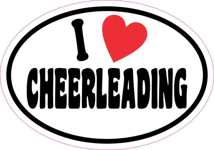 Oval I Love Cheerleading Sticker