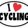 Oval I Love Cycling Sticker