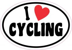 Oval I Love Cycling Sticker