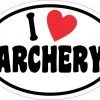 Oval I Love Archery Sticker