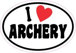 Oval I Love Archery Sticker