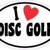 Oval I Love Disc Golf Sticker