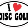 Oval I Love Disc Golf Sticker