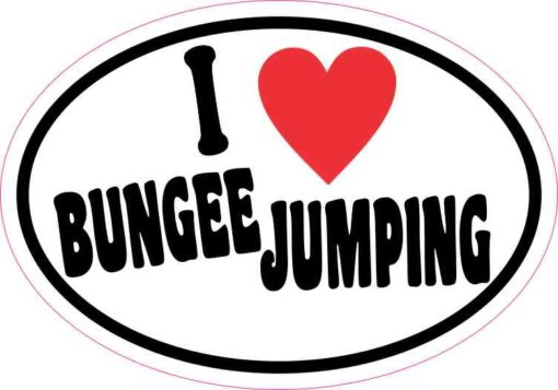 Oval I Love Bungee Jumping Sticker