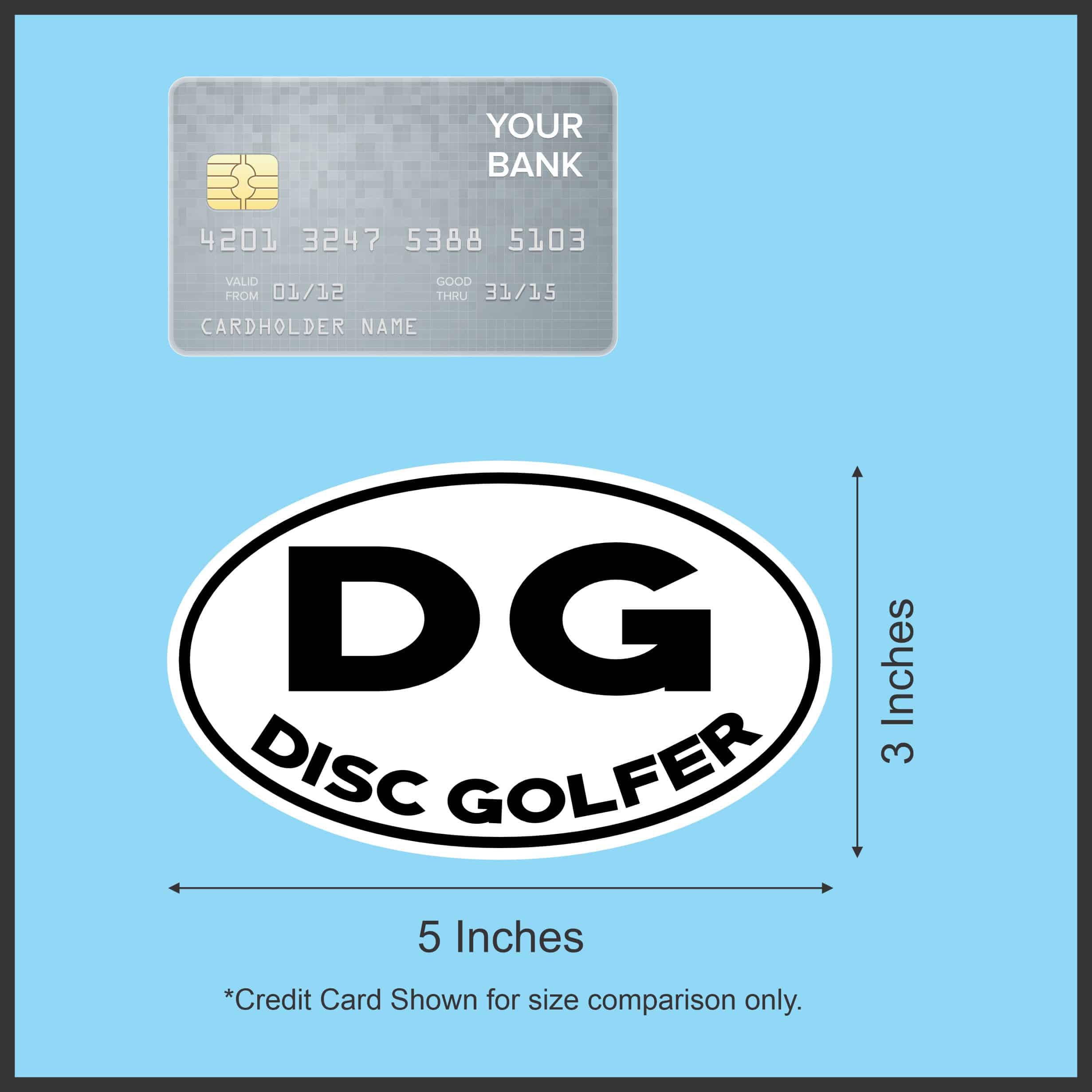 5in x 3in Oval DG Disc Golfer Sticker