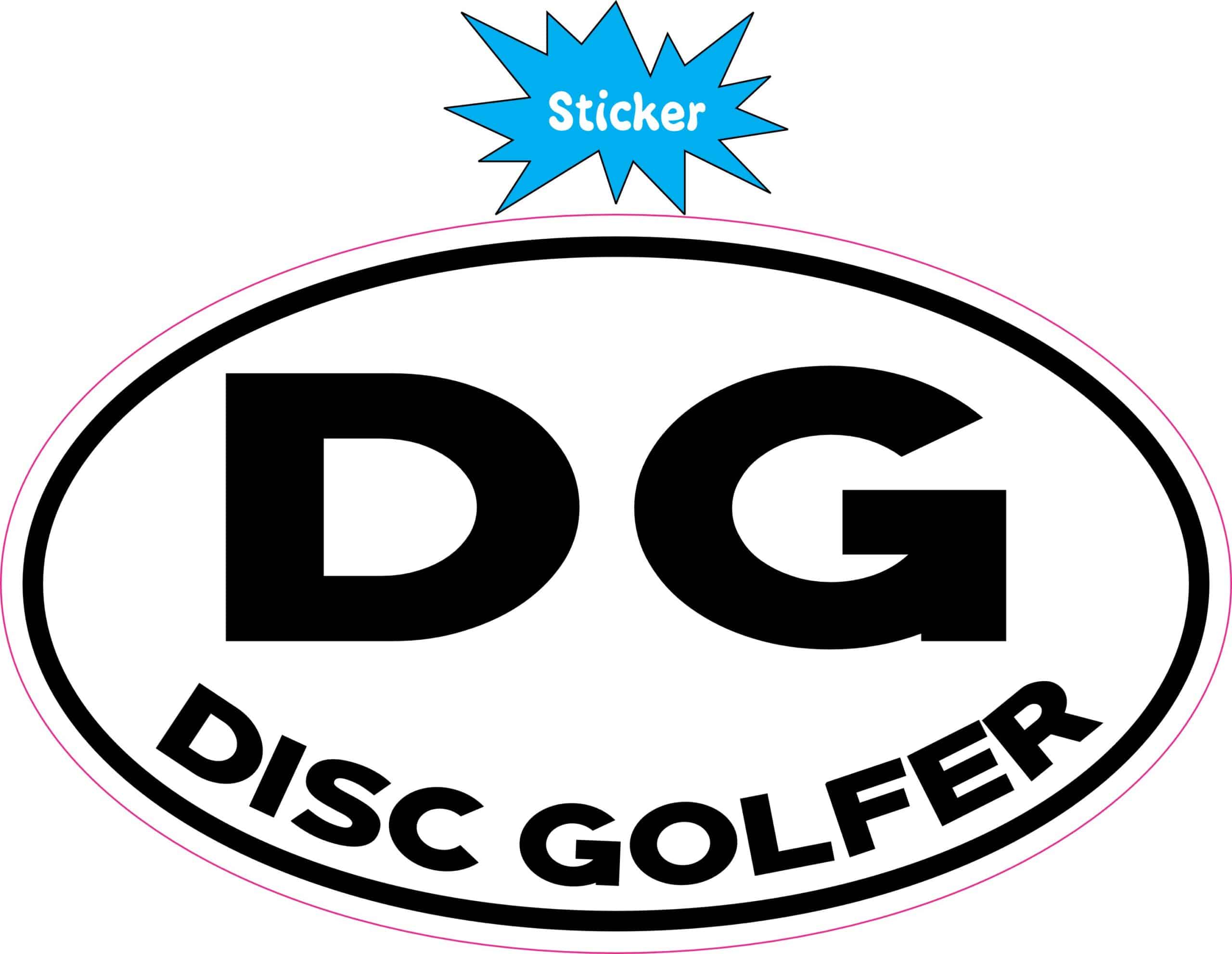 5in x 3in Oval DG Disc Golfer Sticker