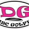 Pink Oval Disc Golfer Sticker