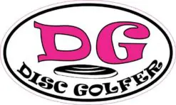 Pink Oval Disc Golfer Sticker