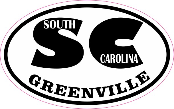 Oval SC Greenville South Carolina Sticker