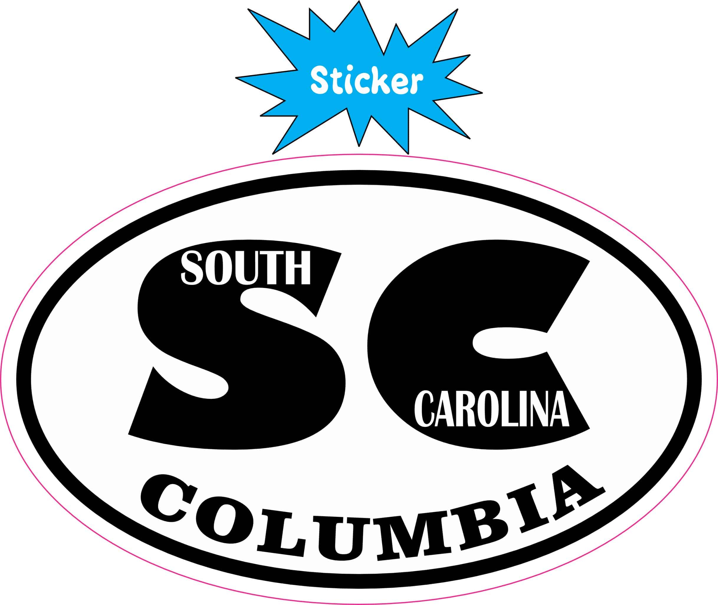 4in x 2.5in Oval SC Columbia South Carolina Sticker - Image 3