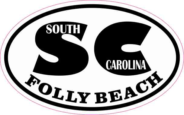 Oval SC Folly Beach Sticker
