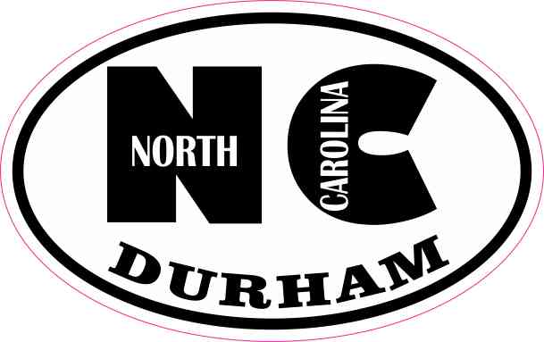 Oval NC Durham North Carolina Sticker
