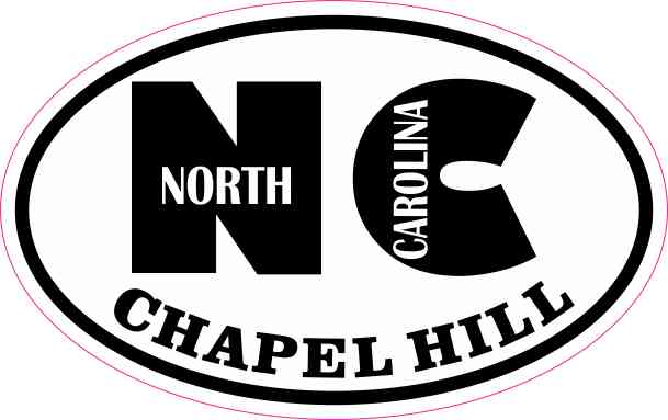 Oval NC Chapel Hill North Carolina Sticker