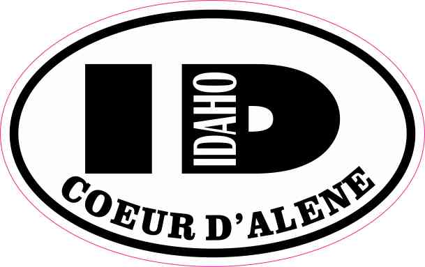 Oval ID Coeur d'Alene Idaho Sticker