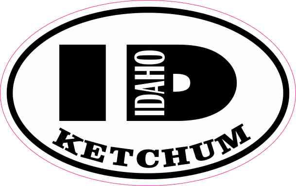 Oval ID Ketchum Idaho Sticker