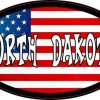 Oval American Flag North Dakota Sticker