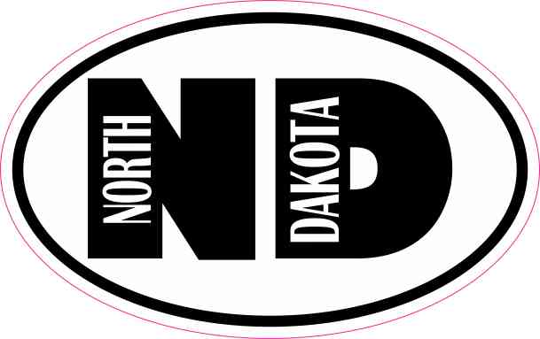 Oval ND North Dakota Sticker