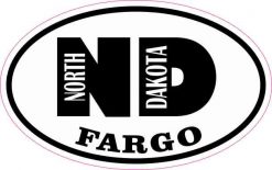 Oval ND Fargo North Dakota Sticker