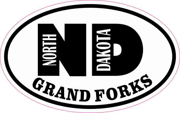 Oval ND Grand Forks North Dakota Sticker