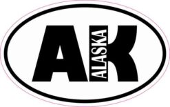 Oval AK Alaska Sticker