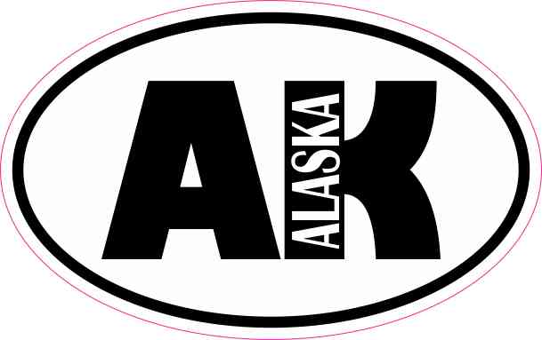 Oval AK Alaska Sticker