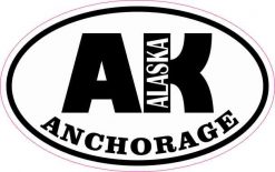 Oval AK Anchorage Alaska Sticker