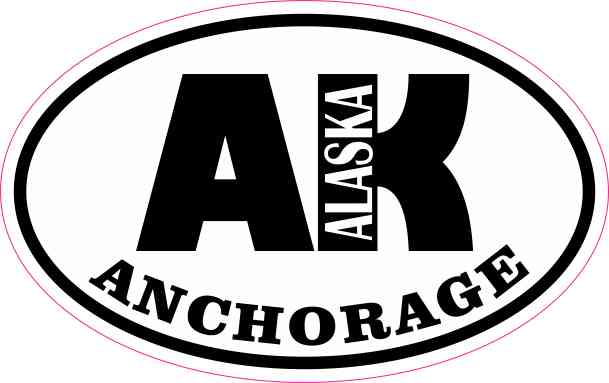 Oval AK Anchorage Alaska Sticker