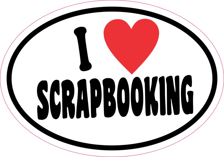 Oval I Love Scrapbooking Sticker