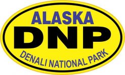 Yellow Oval Denali National Park Sticker