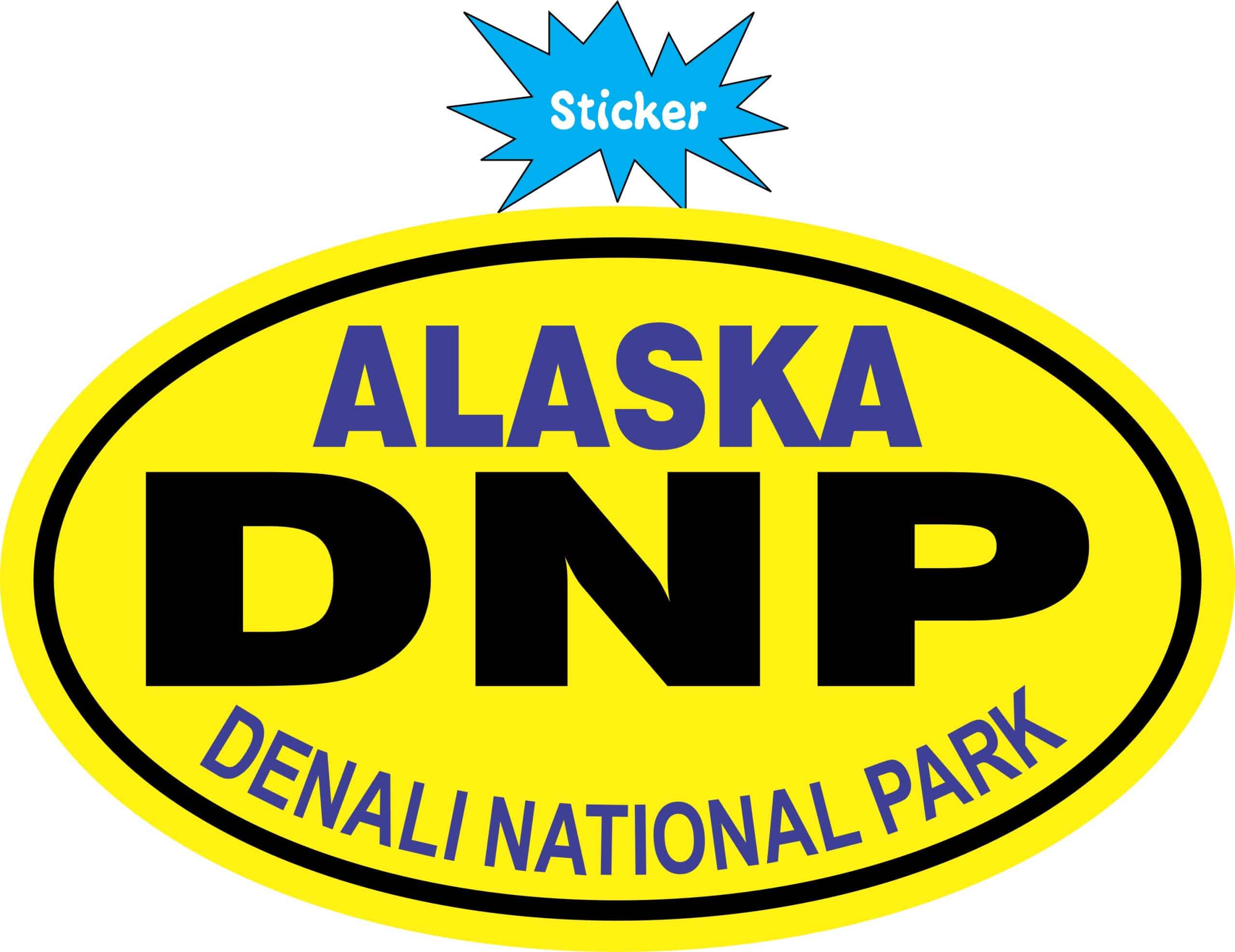 5in x 3in Yellow Oval Denali National Park Sticker - Image 3
