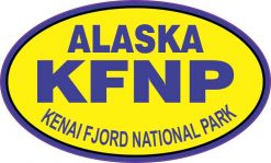 Yellow Oval Kenai Fjords National Park Sticker