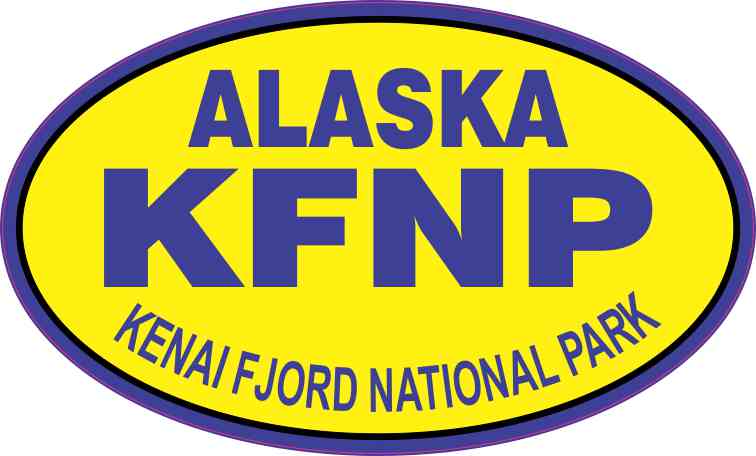 Yellow Oval Kenai Fjords National Park Sticker