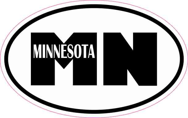 Oval MN Minnesota Sticker