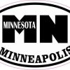 Oval MN Minneapolis Minnesota Sticker