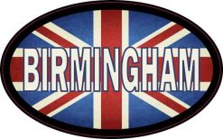 Oval UK Flag Birmingham Sticker