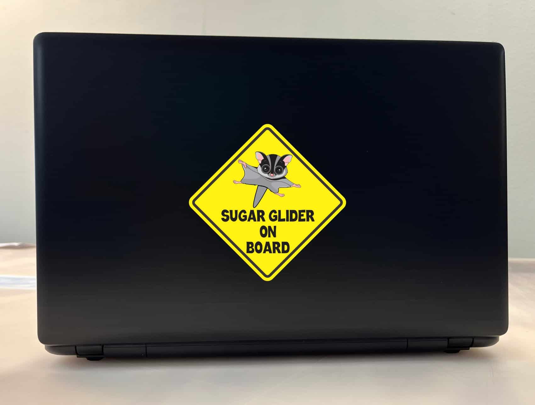 5in x 5in Gray Sugar Glider on Board Sticker - Image 3