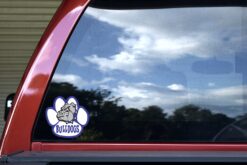 Alternative view of 5in x 4.75in Blue and White Bulldog Paw Sticker