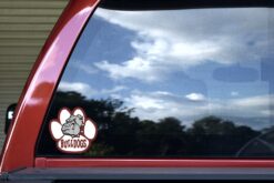Maroon Bulldog Paw Sticker