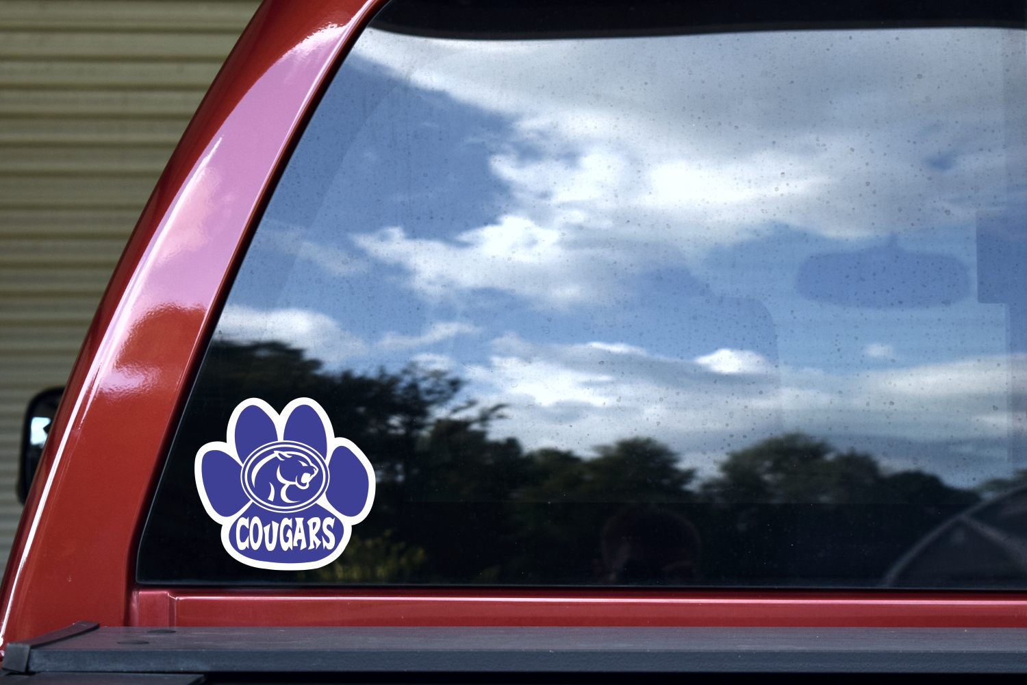 5in x 4.75in Mascot Emblem Cougar Paw Sticker - Image 2