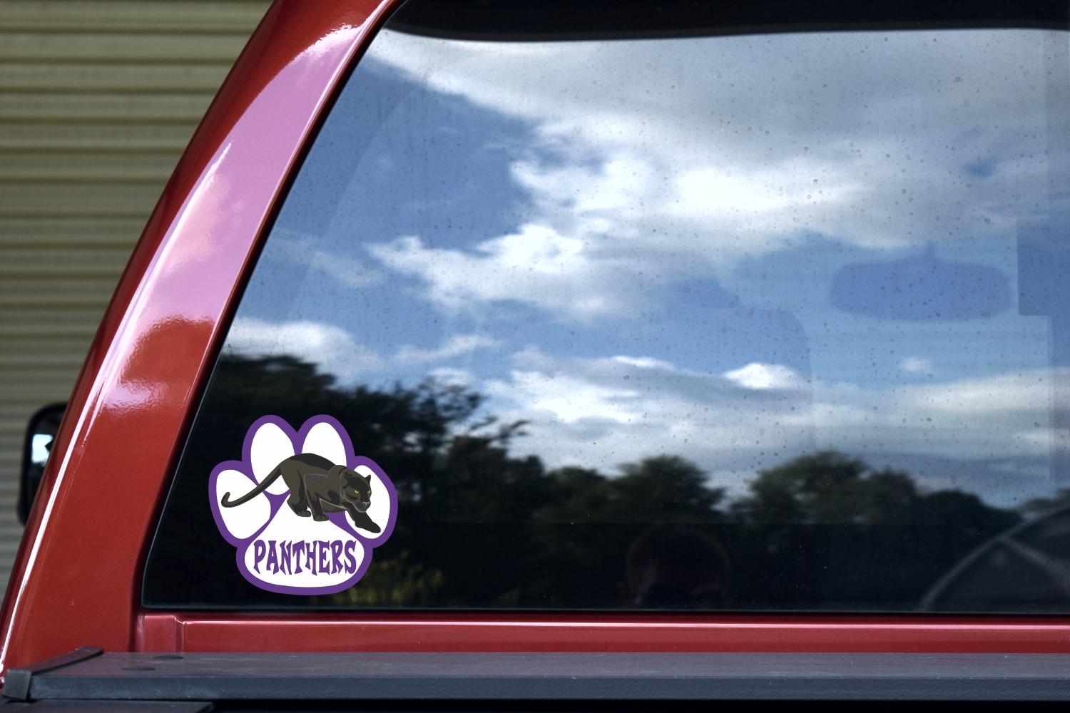 5in x 4.75in Purple Panther Paw Sticker - Image 2