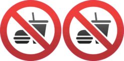 No Food or Drink Symbol Stickers
