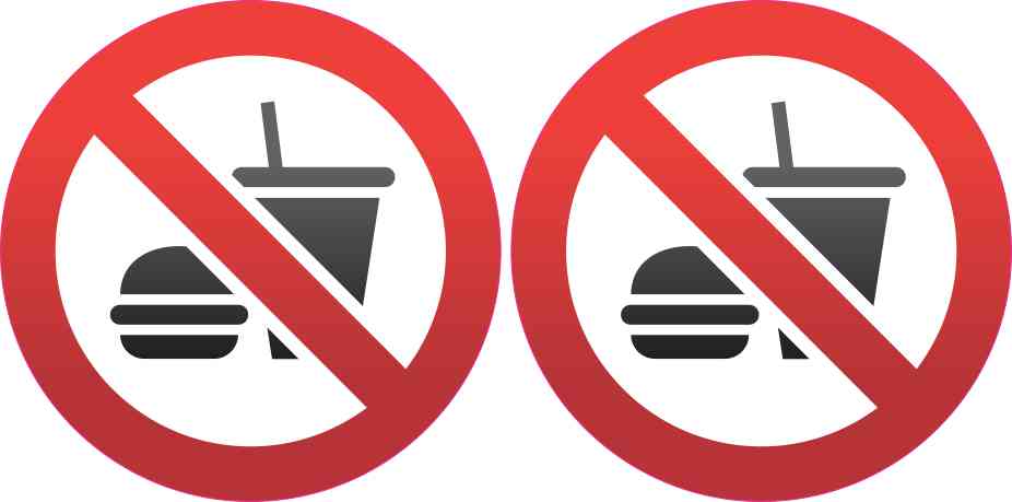 No Food or Drink Symbol Stickers