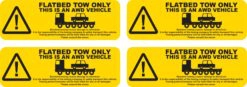 Flatbed Tow Warning Stickers