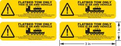 Flatbed Tow Warning Stickers